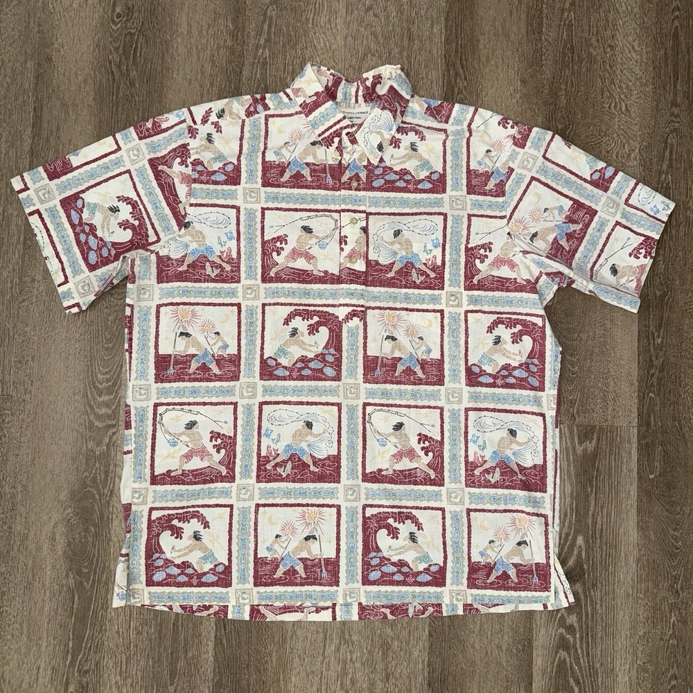 Reyn Spooner Dietrich Varez Aloha Hawaiian Shirt Men's XL Fishing Hunting - Picture 2 of 5
